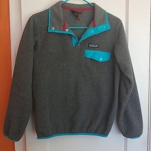 XXS Synchilla Snap T Grey/Electric Blue